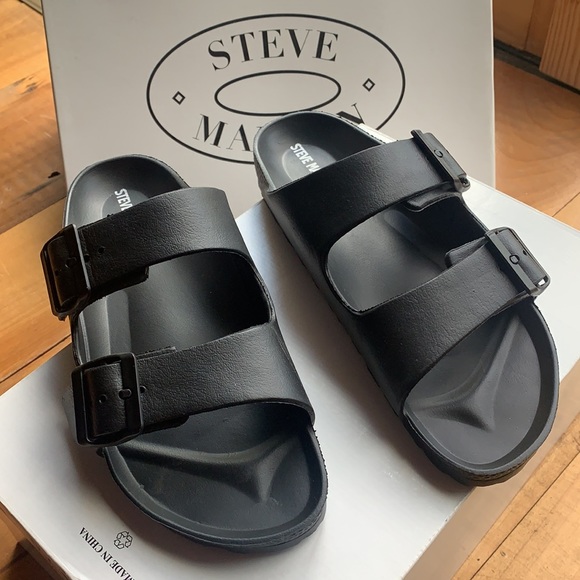 Steve Madden Bubbles Slide Sandals - Black 7M - Picture 2 of 13